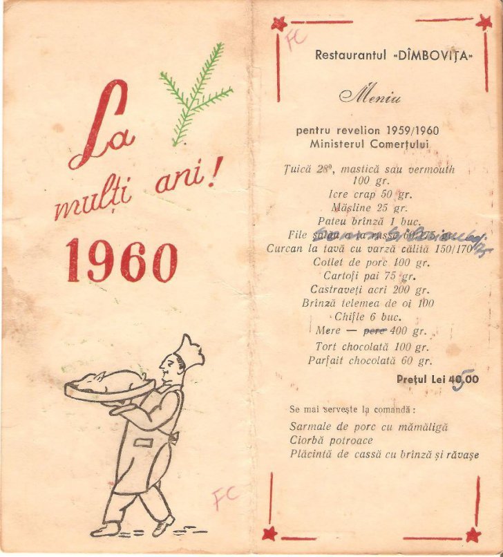 Ce conţineau meniurile de Revelion în perioada comunismului. Ce serveau restaurantele în 1960  