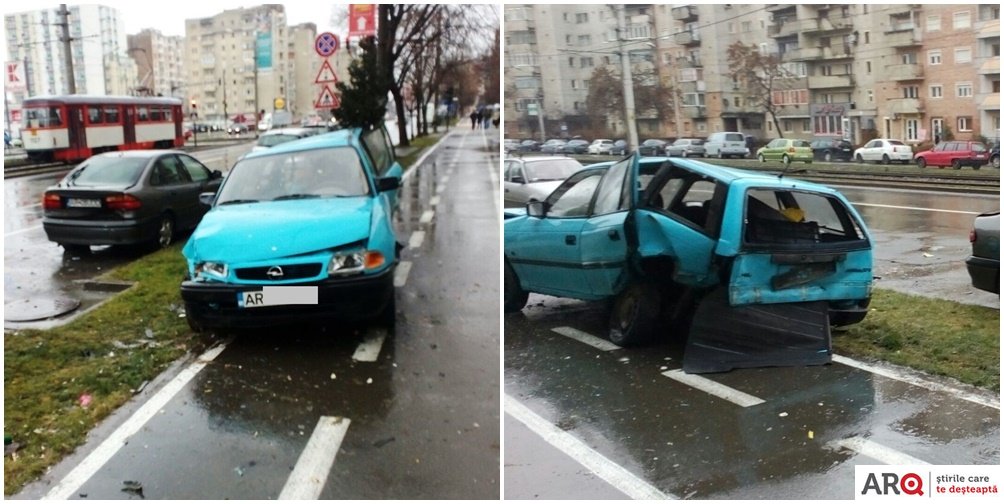 FOTO | Cinci mașini au fost avariate în Vlaicu de un șofer băut