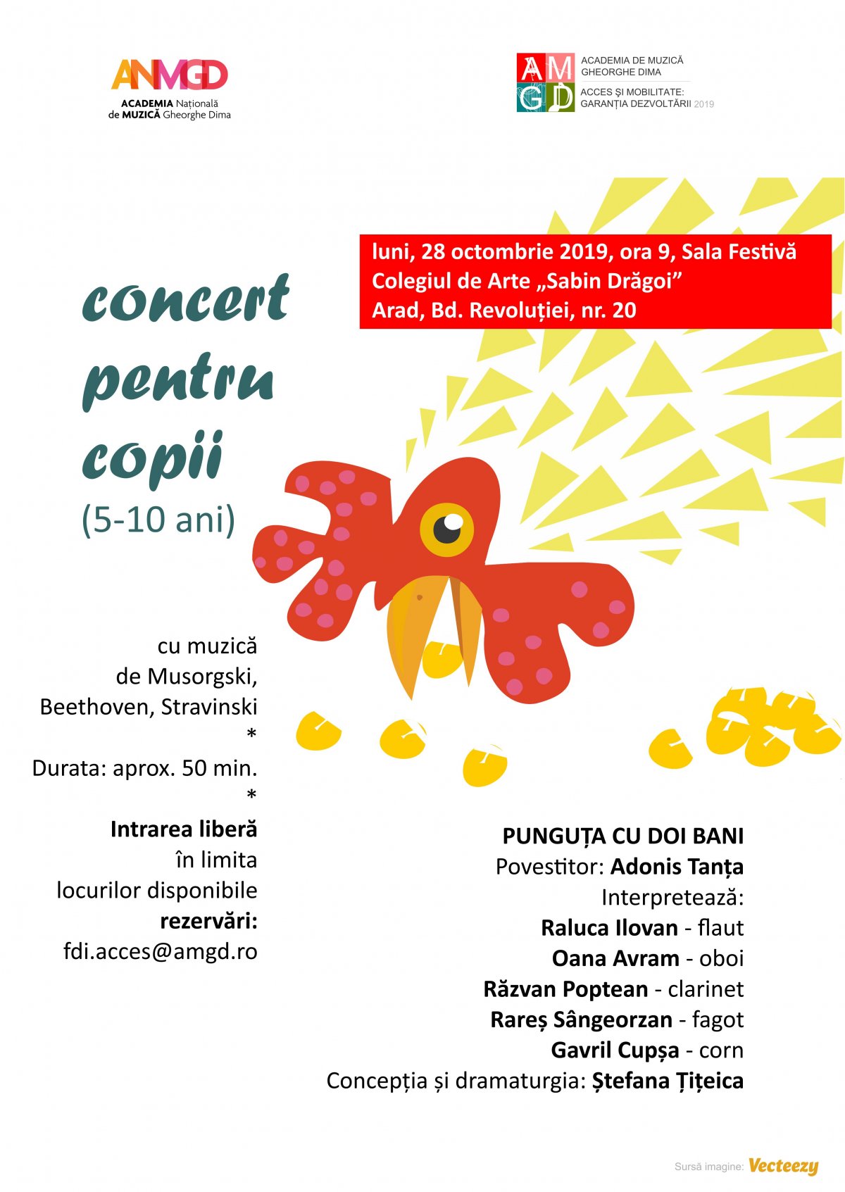 Concert pentru copii: „Punguţa cu doi bani”