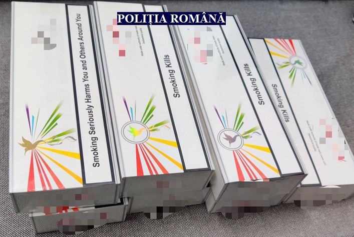 Ţigări confiscate de către poliţiştii arădeni 