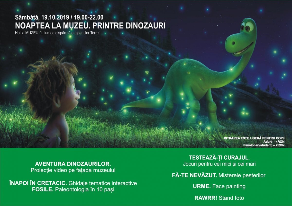 Sâmbătă noaptea la muzeu. Printre dinozauri