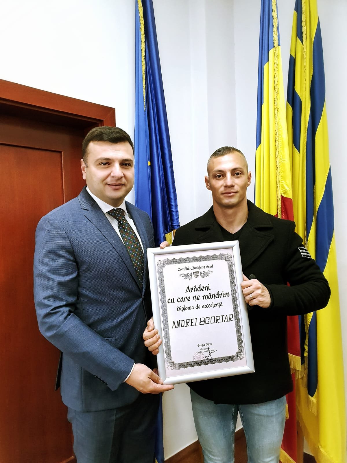 Jandarmul salvator a primit diploma „Arădeni cu care ne mândrim”