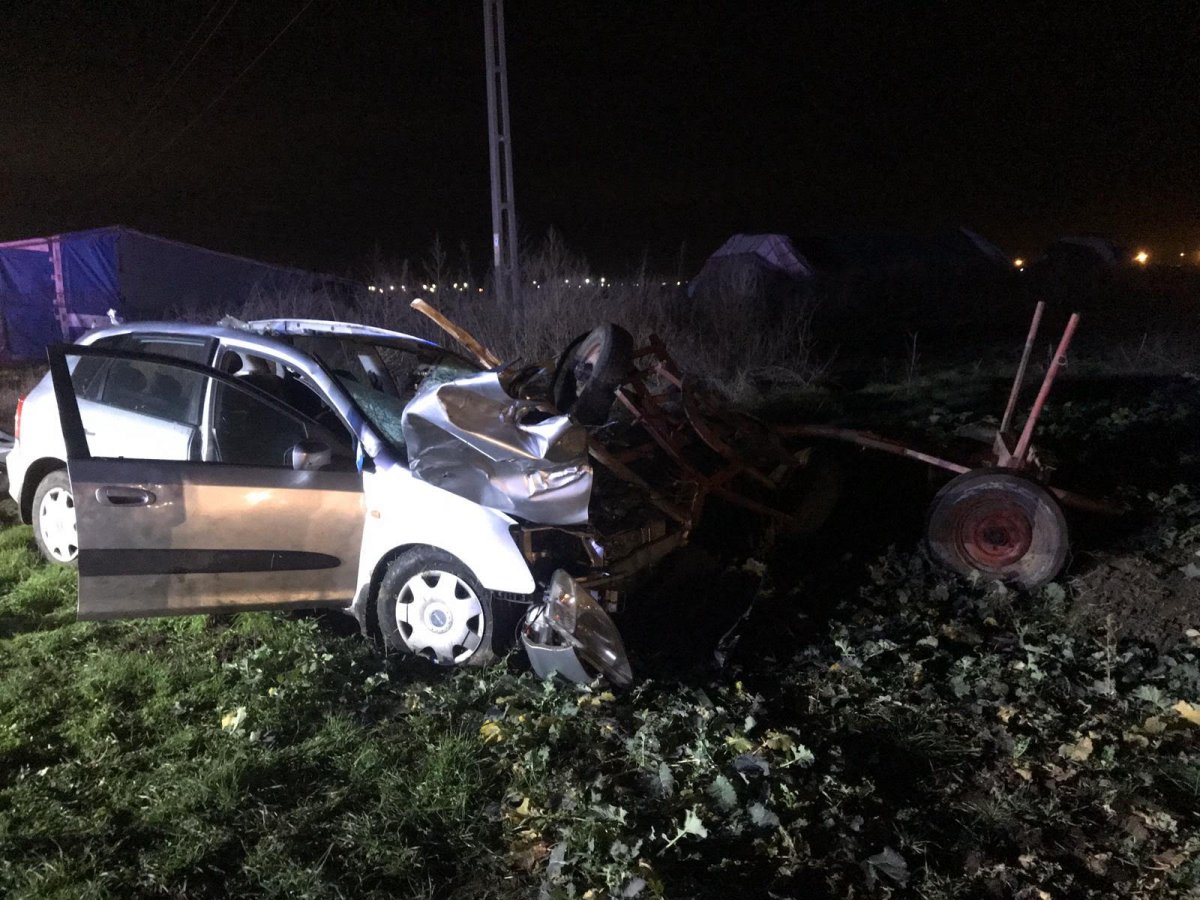 Tamponare căruță contra autoturism între Curtici și Macea / UPDATE: Șoferul a murit la spital