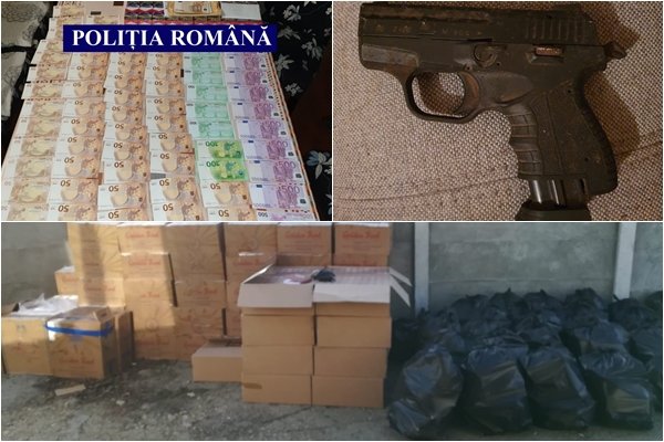 Milioane de ţigări de contrabandă, arme şi zeci de mii de euro au descoperit mascaţii la Arad şi Timişoara 