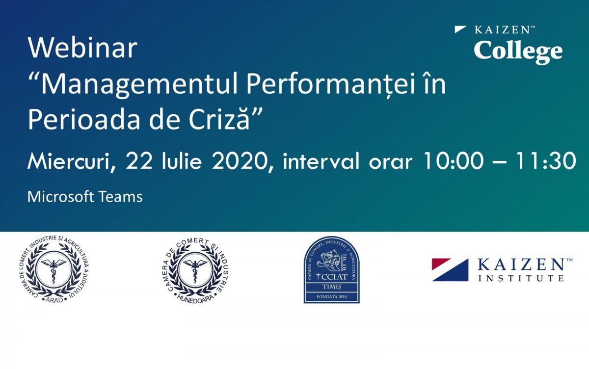Preşedintele CCIA Arad - intervenţie pe tema Managementului Performanţei în Perioada de Criza la un webinar organizat în parteneriat cu Institutul Kaizen Romania