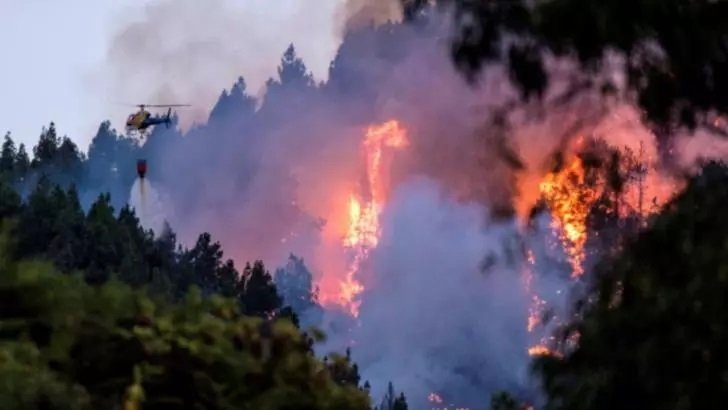 Puternic incendiu de pădure izbucnit la 40 de km de Madrid. Pompierii și militarii spanioli se luptă cu flăcările