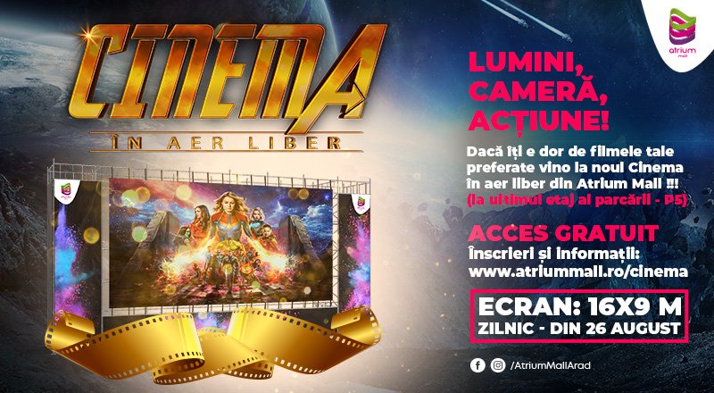 Cinema în aer liber la Atrium Mall!