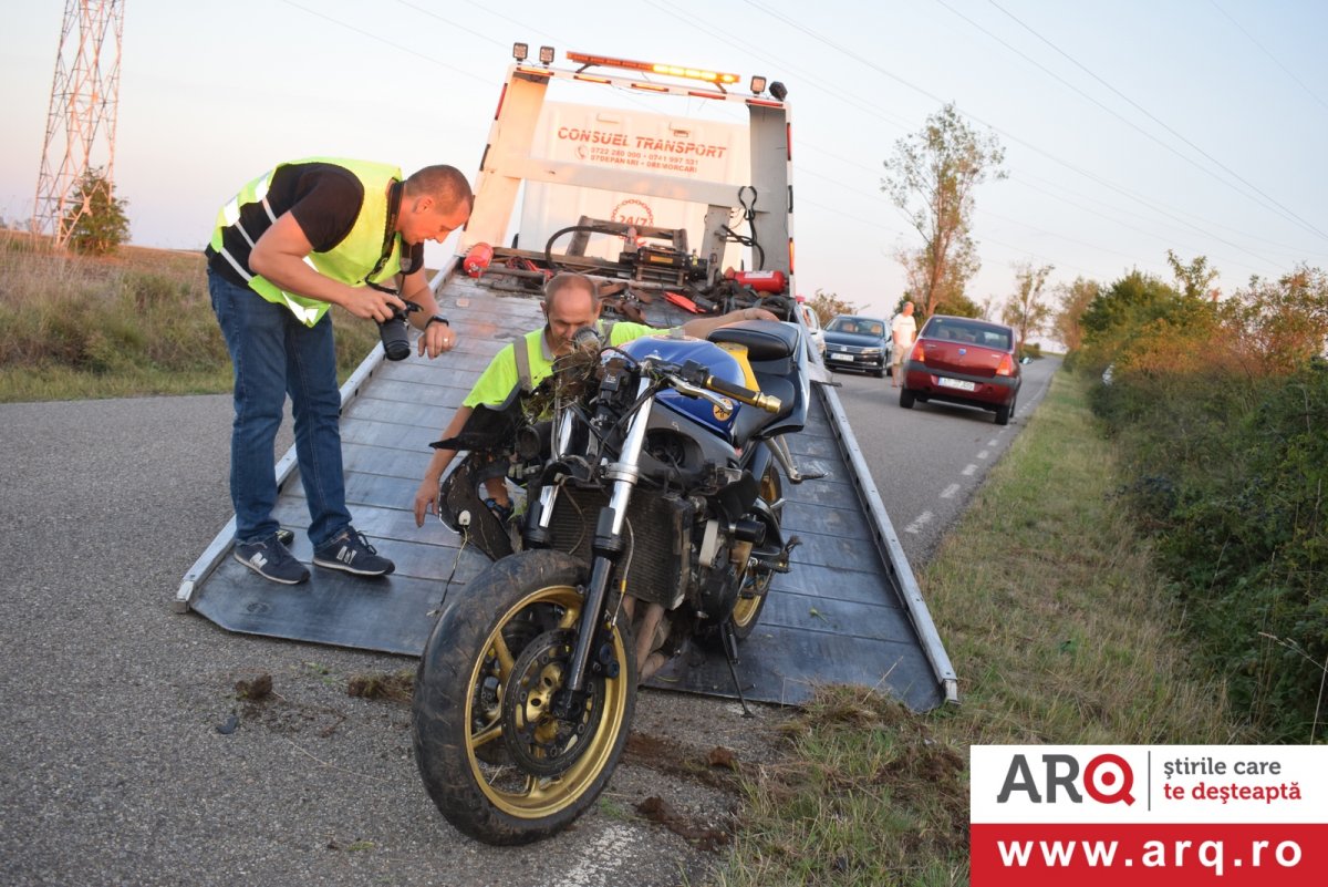 Accident grav cu motocicletă Yamaha la ieșirea din Șagu
