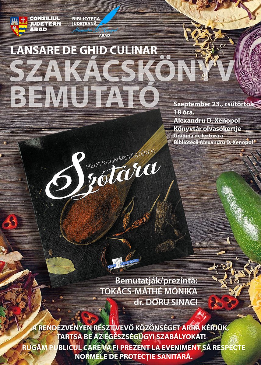 „Dicționarul comorilor culinare locale“ va fi lansat în Grădina de lectură