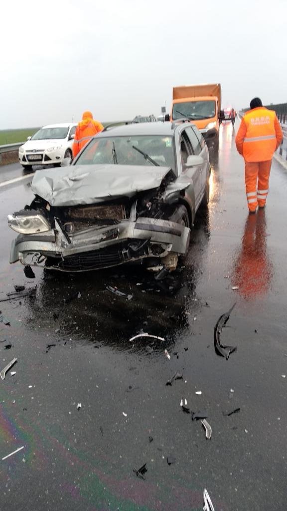 Accident în lanț pe Autostrada Arad-Timișoara