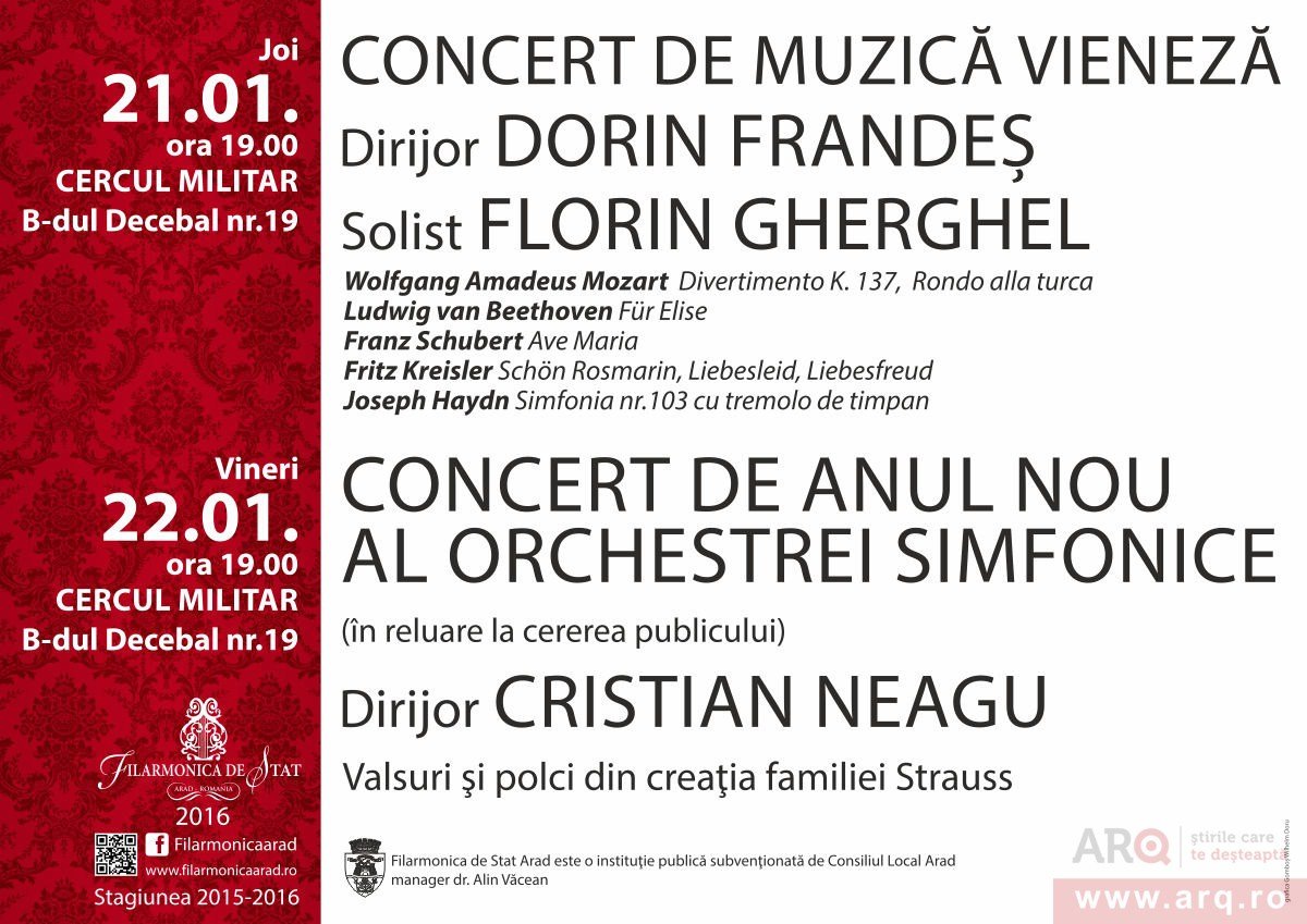 O săptămână cu două concerte absolut cuceritoare la Filarmonica de Stat Arad