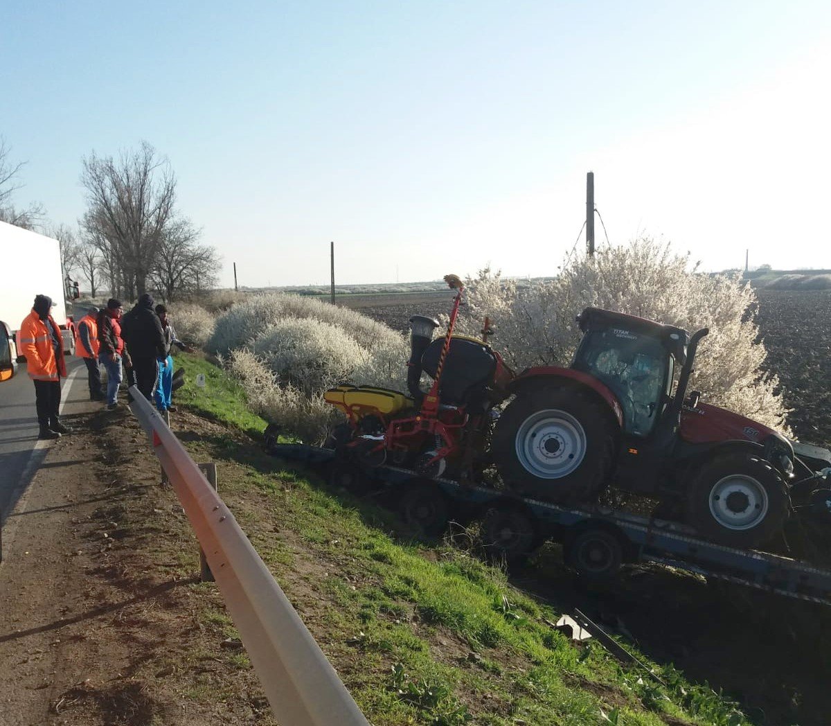 Trafic rutier îngreunat pe DN79, la Zerind, în urma unui accident (FOTO)