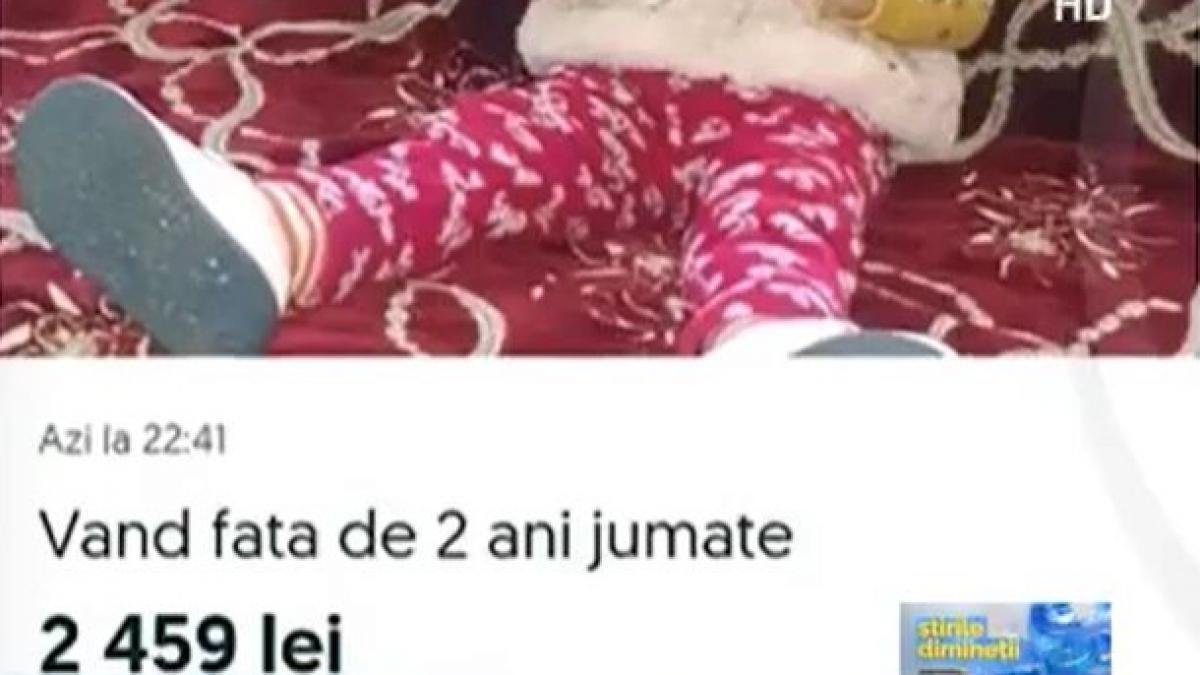 ŞOCANT: O fetiță de doi ani a fost scoasă la vânzare pe internet