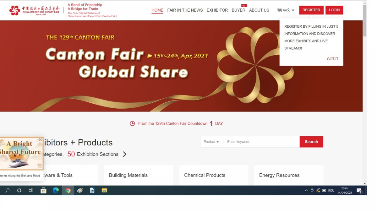 Ești interesat de piața chinezească? Participă la târgul online Canton Fair