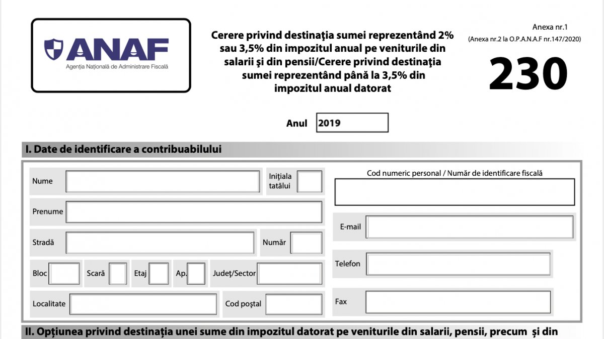 Care este termenul limită până la care poate fi redirecţionată suma reprezentând până la 3,5% din impozitul anual 