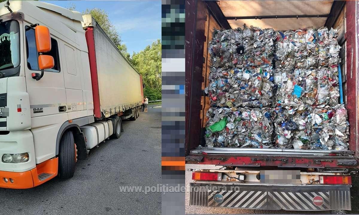 Peste 25 de tone de deșeuri din PET-uri uzate şi textile, depistate la Borș și Nădlac  (VIDEO)