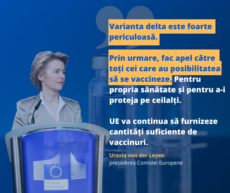 Moment important în lupta anti-Covid19. 70% dintre adulții din UE au fost vaccinați cu cel puțin o doză