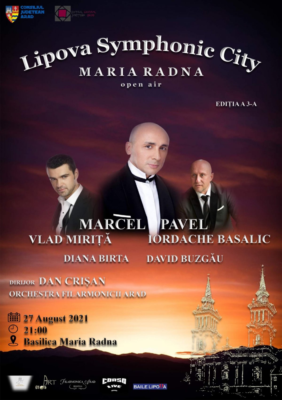 Marcel Pavel, Vlad Miriță și Iordache Basalic cântă la Lipova Symphonic City