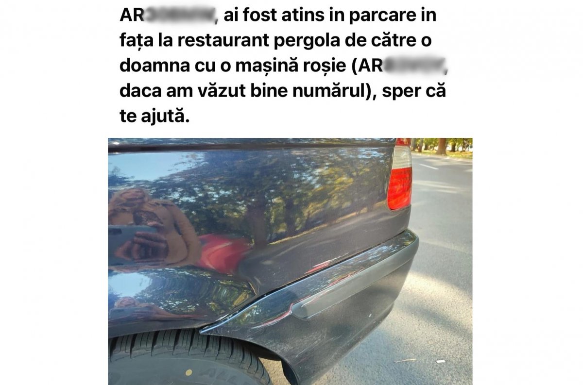 L-a prins pe cel care i-a lovit maşina în urma unei postări pe Facebook 