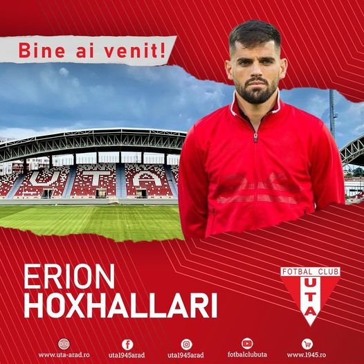 Erion Hoxhallari vine de la Tirana să întărească defensiva UTA-ei