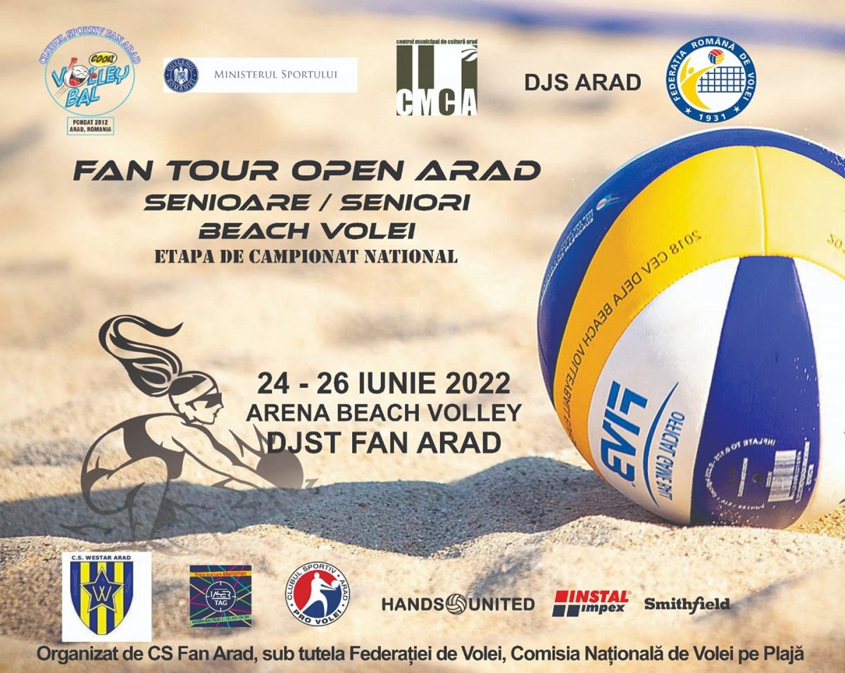 Aradul va găzdui unul dintre cele cinci turnee din Campionatul Național de volei de plajă