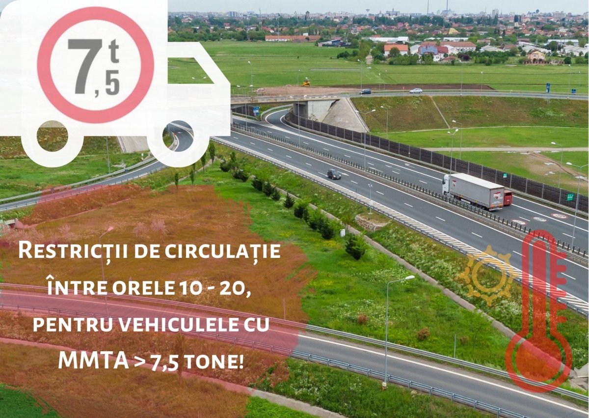 Circulaţie restricţionată pentru traficul greu pe autostradă şi drumurile naţionale din cauza caniculei / UPDATE: Măsura se aplică doar pe drumuri nationale