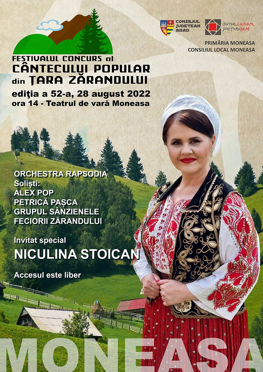 Niculina Stoican cântă la „Festivalul Concurs al Cântecului Popular din Ţara Zărandului”
