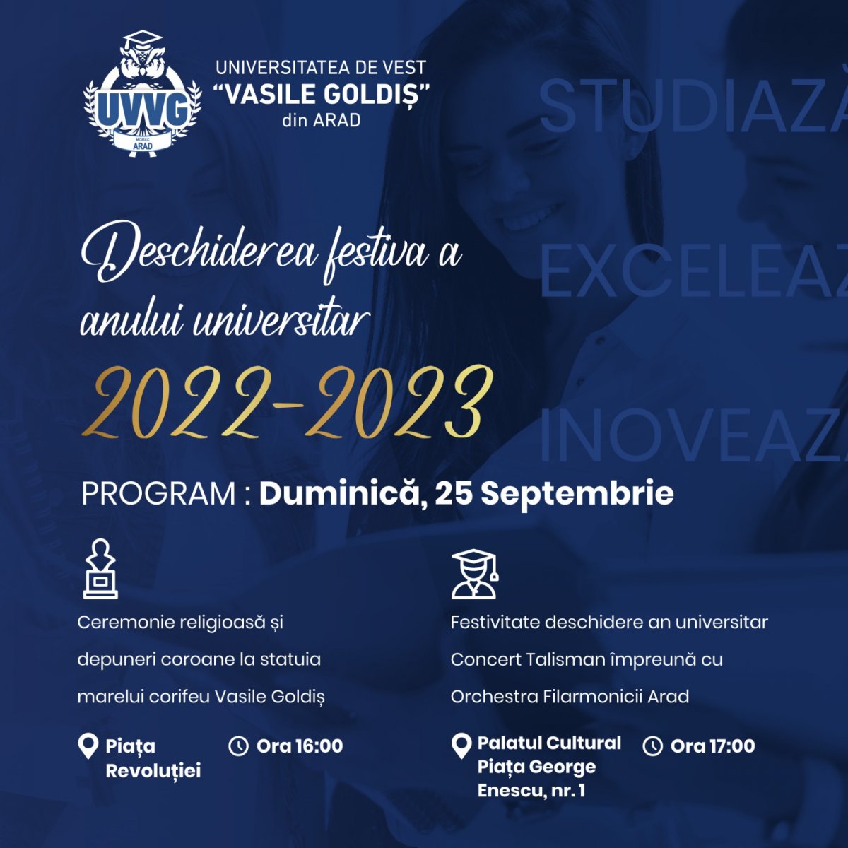 DESCHIDERE FESTIVĂ AN UNIVERSITAR 2022 – 2023