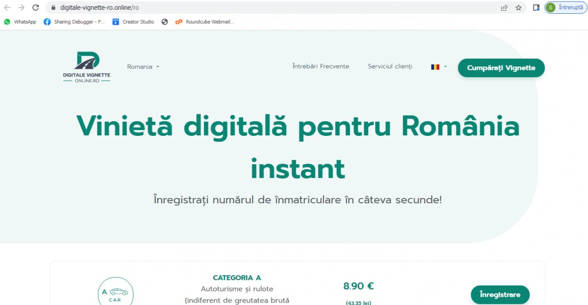 Atenție! Portal neautorizat pentru achiziția rovinietei! Preţurile sunt cu 200% mai mari