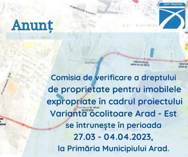 Când îşi începe activitatea Comisia de expropriere pentru Centura de Est