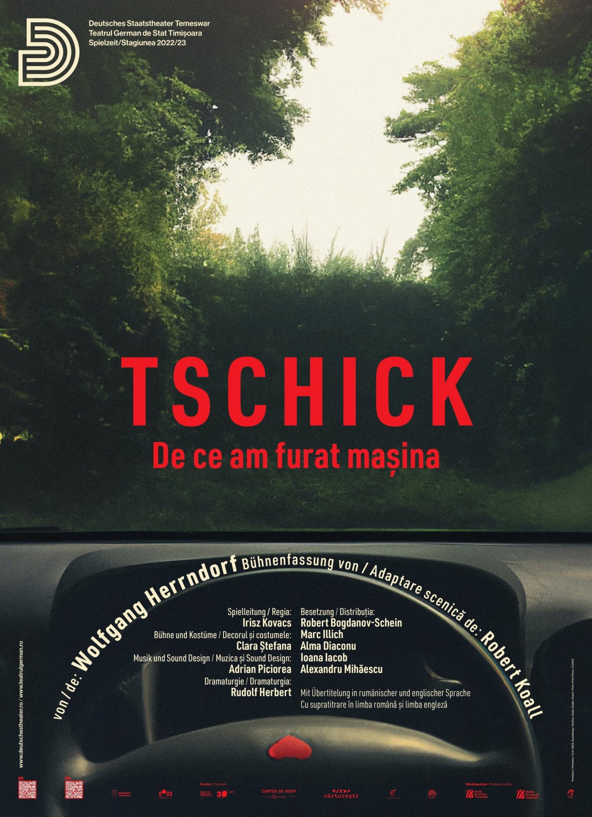 „Tschick. De ce am furat mașina” de Robert Koall, pe scena Teatrului Clasic „Ioan Slavici” 