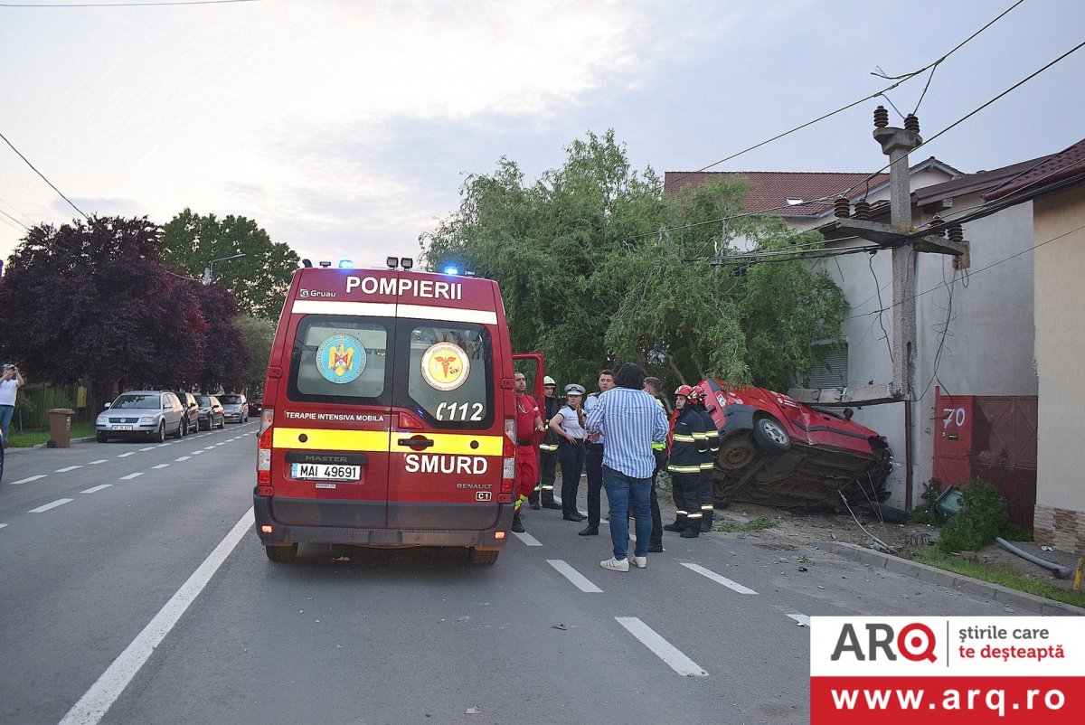 Accident ca-n filme cu Dacia Logan pe str. Dorobanți