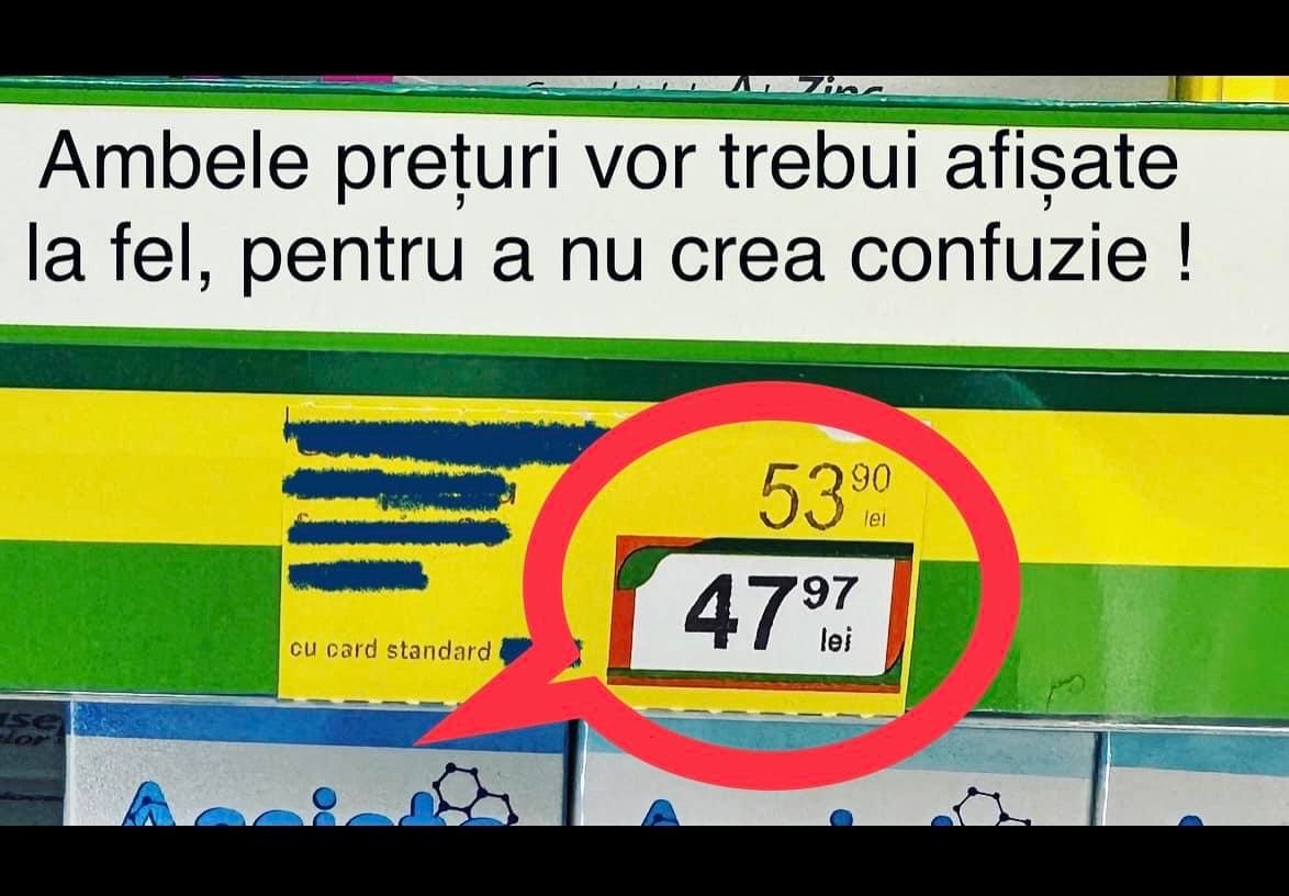 Preţuri clare şi neechivoce: atât preţul întreg, cât şi cel redus trebuie să aibă aceleaşi caractere de font, culoare şi mărime