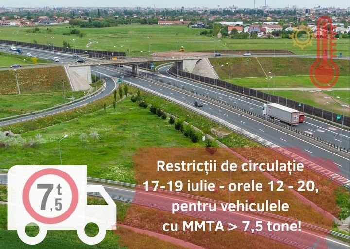 Canicula vine cu restricţii de circulaţie pe drumurile naţionale; ce se întâmplă pe autostrăzi şi drumurile expres / UPDATE: Restricții şi pe drumurile judeţene