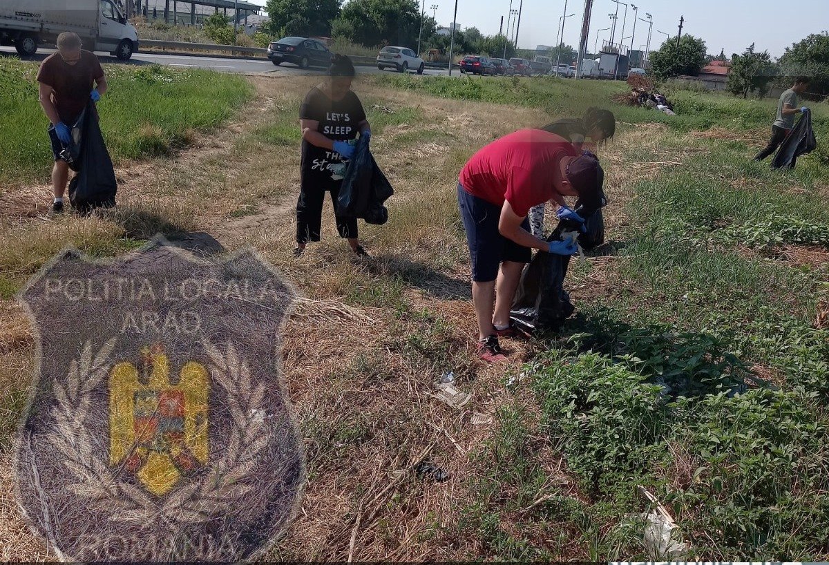 Beneficiari de venit minim garantat şi infractori condamnaţi puşi să facă curăţenie pe mai multe străzi din municipiu (FOTO)