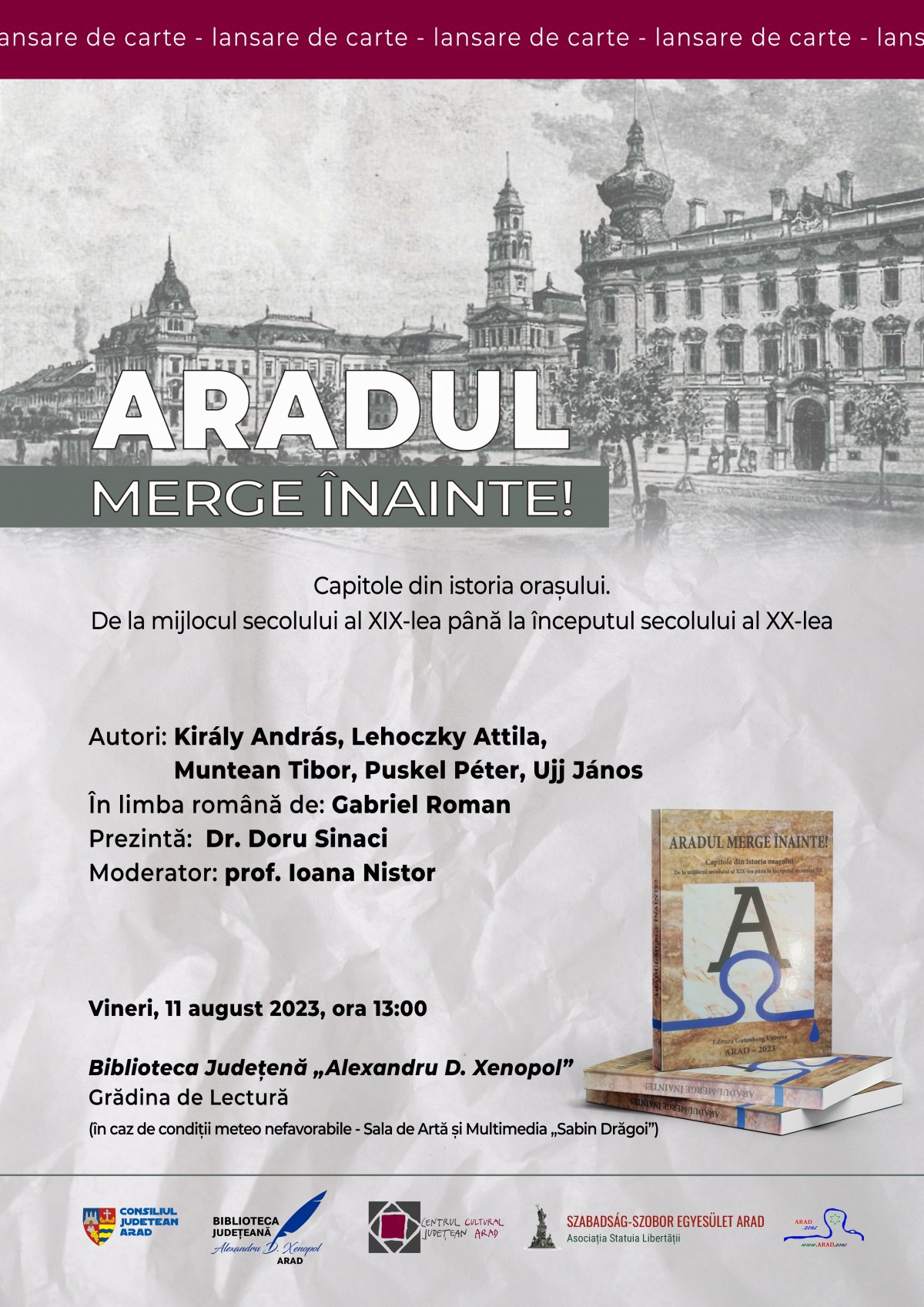 O carte-document pentru istoria orașului: „Aradul merge înainte!”