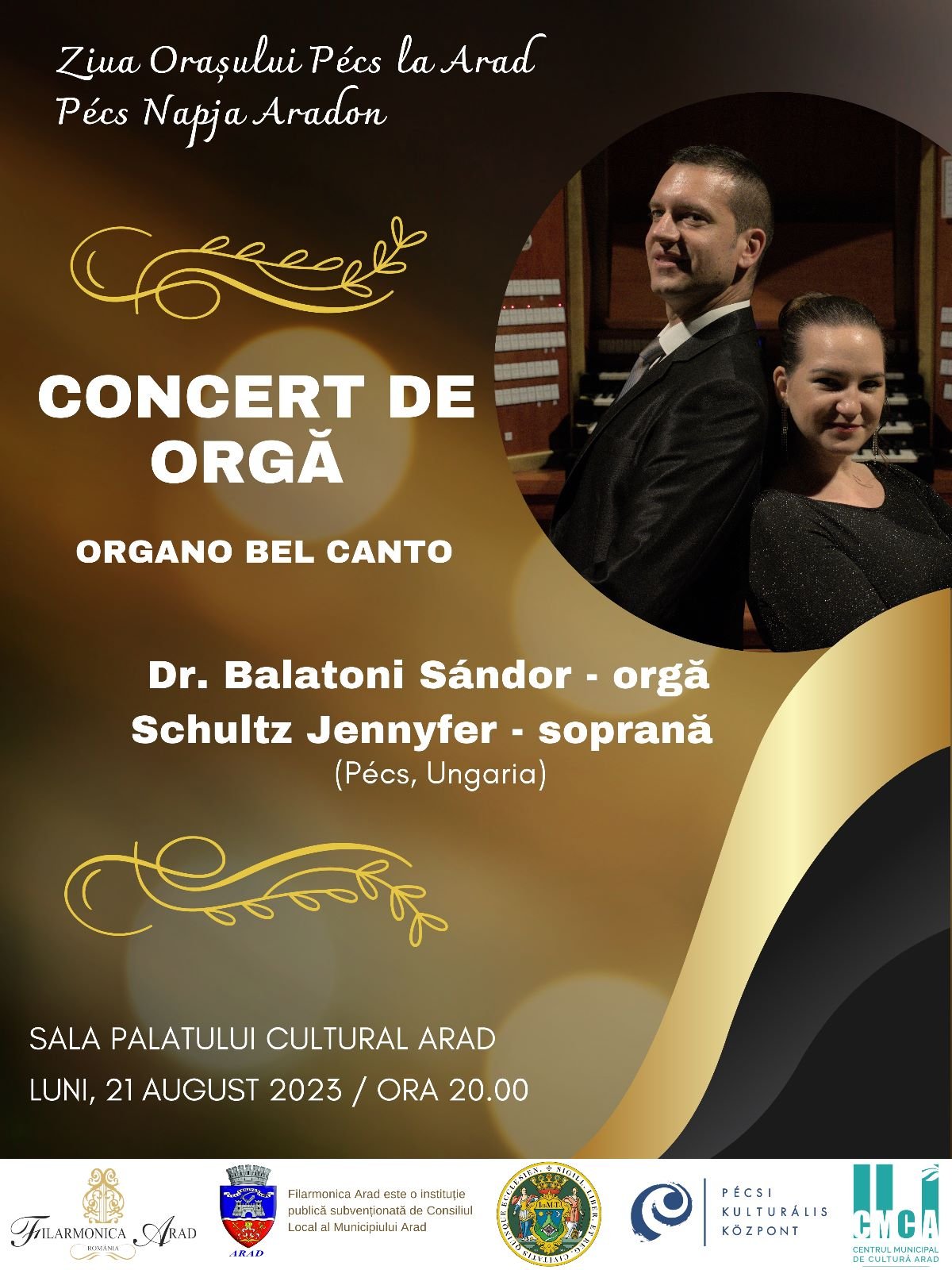 Expoziție de grafică și concert de orgă cu ocazia Zilei orașului Pécs la Arad