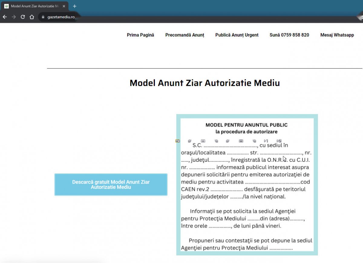 Scopul Strategic al Unui Model Anunt Ziar Autorizatie Mediu