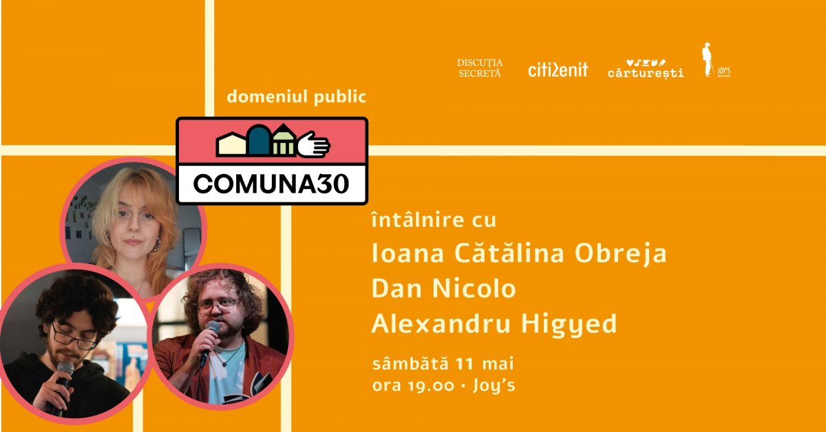  „Domeniul public”, un program de evenimente marca „Discuția secretă”, la Cafeneaua Literară Joy’s