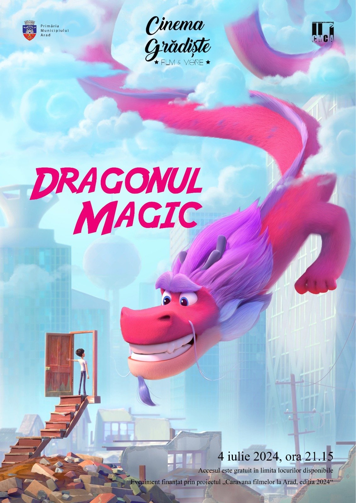 Animația „Dragonul magic“, în Grădina de vară de la Cinematograful din Grădiște