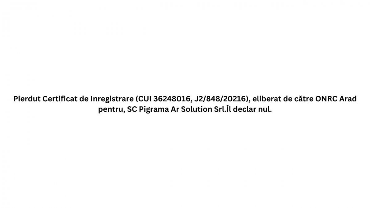 ANUNT PIERDERE