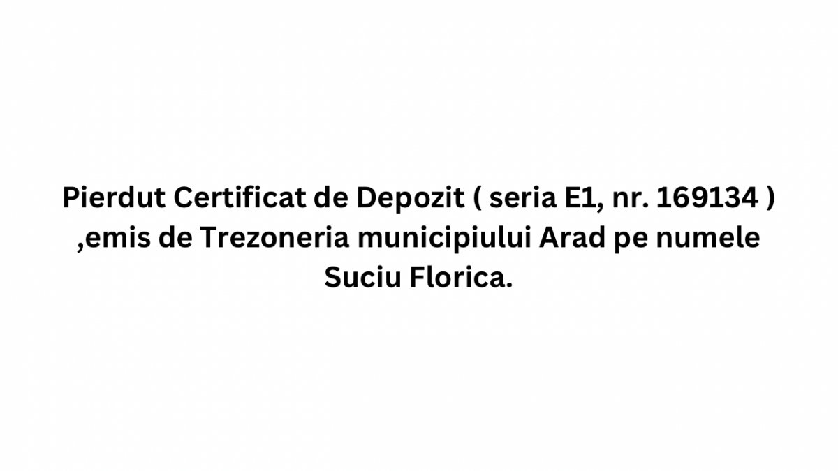 Anunt Pierdere