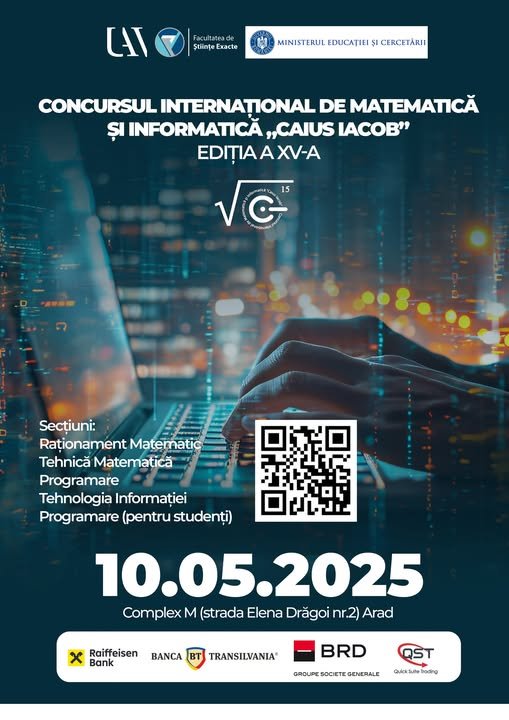 Cei mai buni matematicieni vin la UAV. Începe Concursul Internațional de Matematică și Informatică „Caius Iacob”