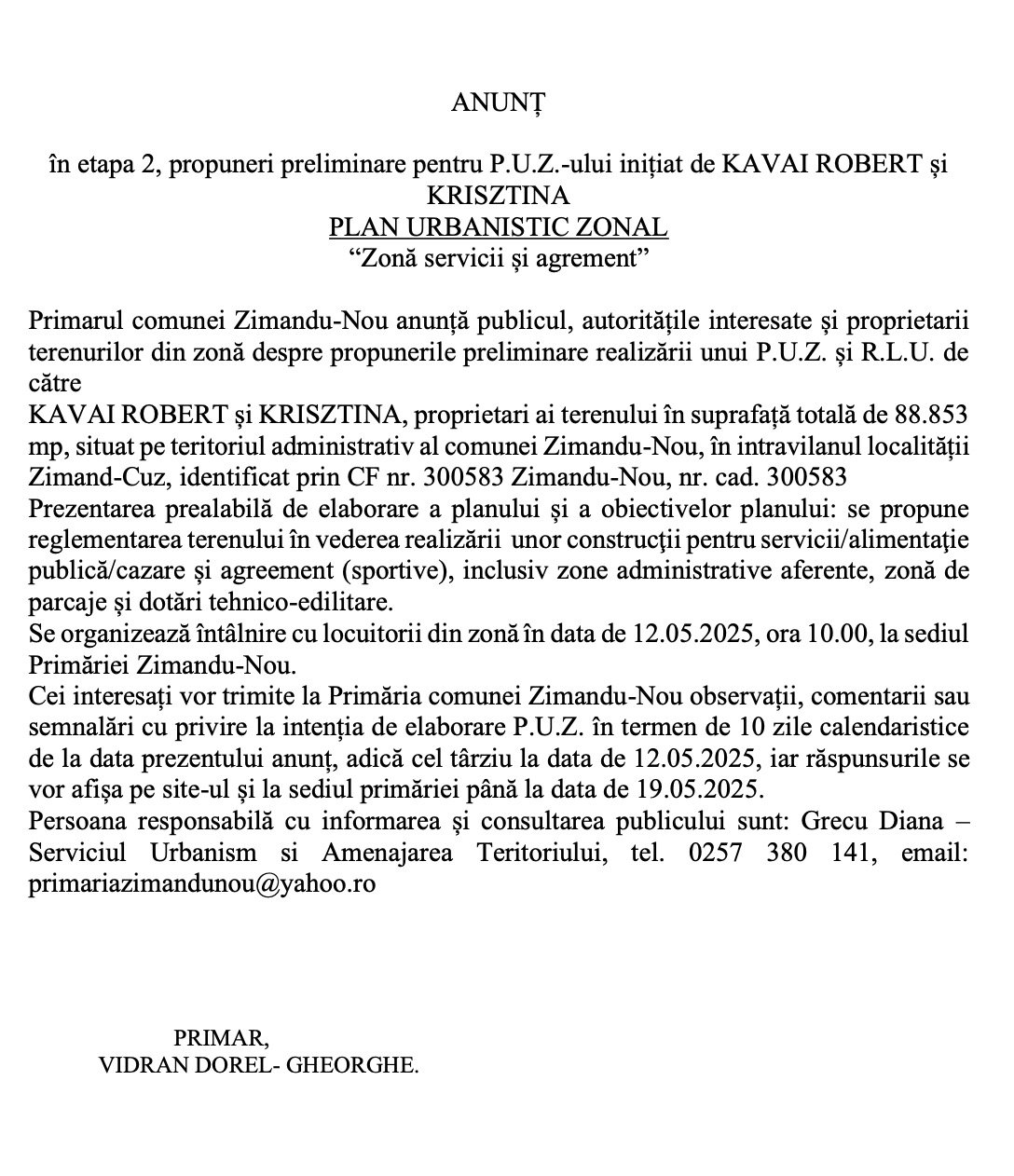 ANUNȚ