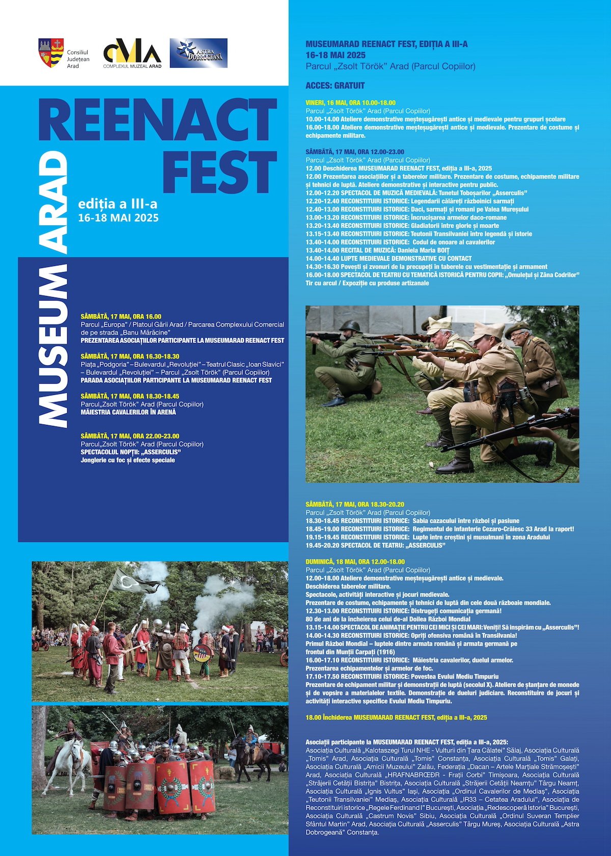 MUSEUM ARAD REENACT FEST, ediția a III-a 16-18 MAI 2025