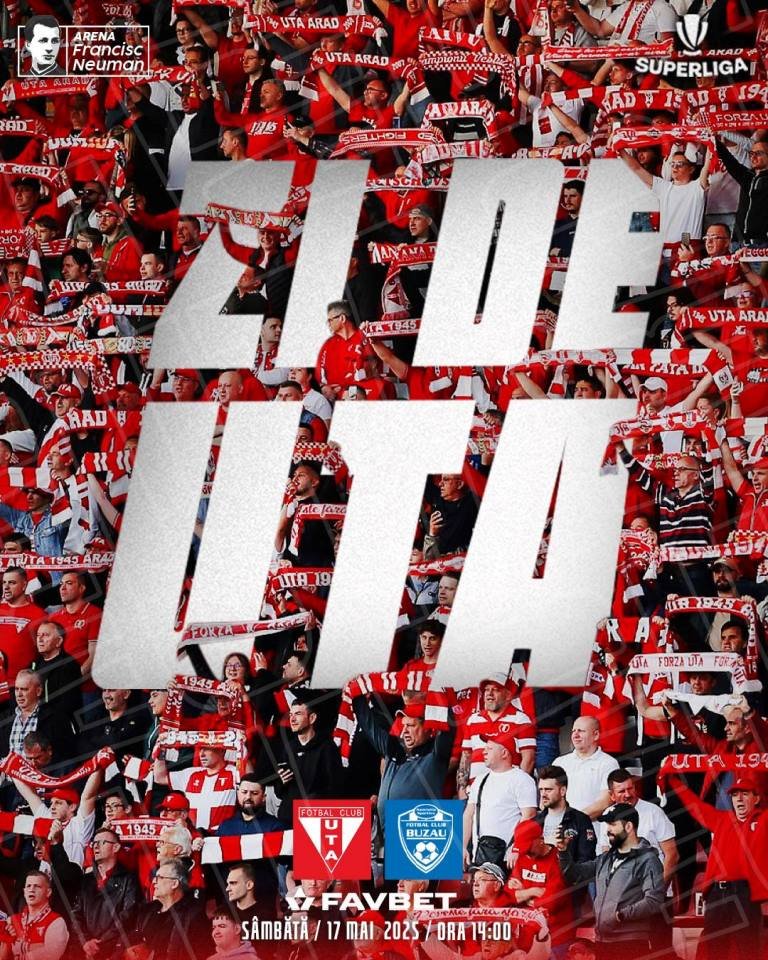 Meci nul cu ultima clasată în ultima confruntare a sezonului: UTA – Gloria Buzău 0-0