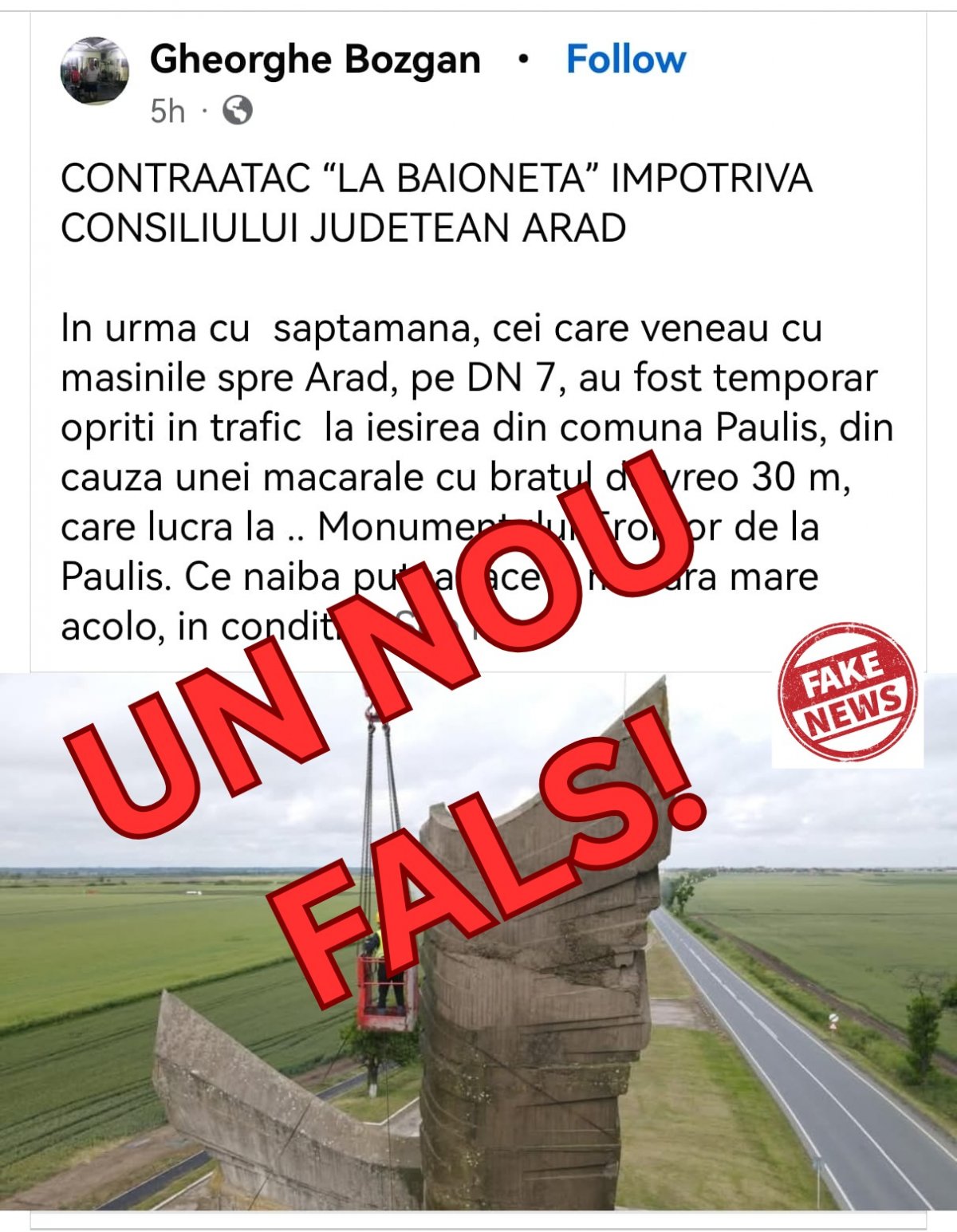 Consiliul Județean acuză: „Un nou FALS!”
