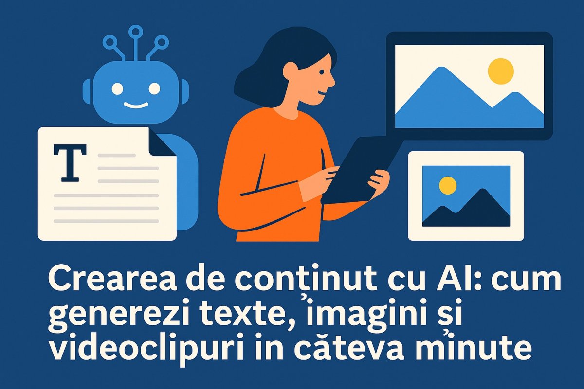 Crearea de conținut cu AI: cum generezi texte, imagini și videoclipuri în câteva minute