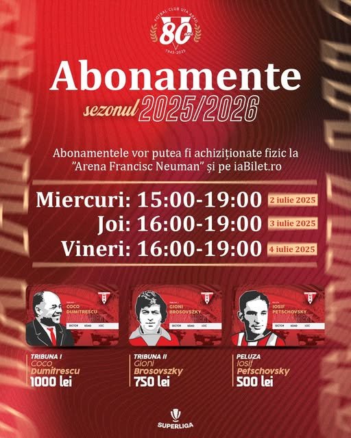 UTA vinde noi abonamente pentru sezonul 2025-2026
