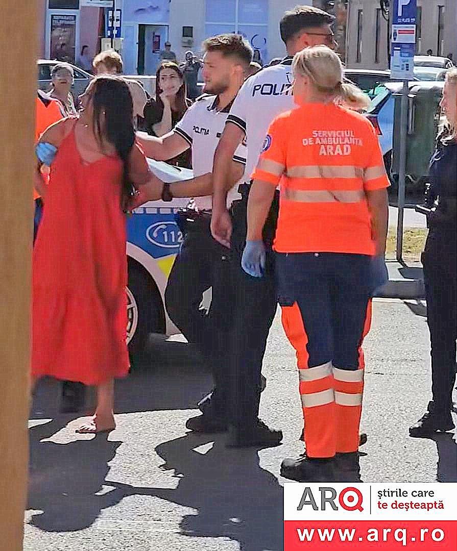 Accident urmat de CANCAN în față la magazinul Lanțul din Aradul Nou (Foto) UPDATE